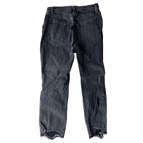 Abercrombie The Ankle Straight Ultra High Rise Distressed Jeans - Picture 2 of 10